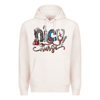 Pale Pink nice nurse Premium Hoodie - SublimationCraftShop