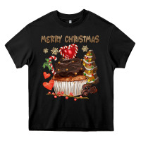 Black merry christmas cupcake chocolate Heavy Core Tee - CowGirlArtShop