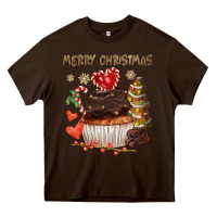Chocolate Brown merry christmas cupcake chocolate Heavy Core Tee - CowGirlArtShop