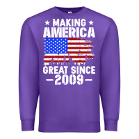Purple vintage making america great since 2009 Premium Sweatshirt - artisFamous