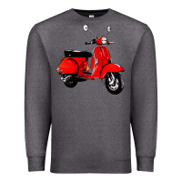 Charcoal Heather classic italian vespa scooter Premium Sweatshirt - artisFamous