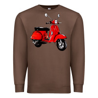Chestnut classic italian vespa scooter Premium Sweatshirt - artisFamous