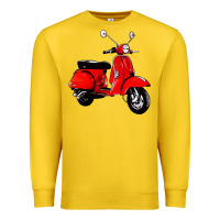 Lemon classic italian vespa scooter Premium Sweatshirt - artisFamous