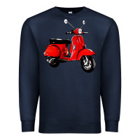 Navy classic italian vespa scooter Premium Sweatshirt - artisFamous
