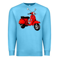 Ocean Blue classic italian vespa scooter Premium Sweatshirt - artisFamous