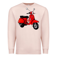 Pale Pink classic italian vespa scooter Premium Sweatshirt - artisFamous