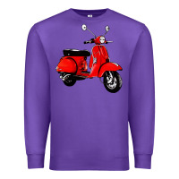 Purple classic italian vespa scooter Premium Sweatshirt - artisFamous