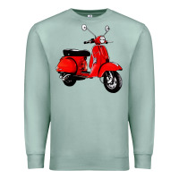 Seafoam classic italian vespa scooter Premium Sweatshirt - artisFamous