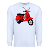 White classic italian vespa scooter Premium Sweatshirt - artisFamous