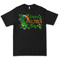 Black St. Patrick's Happy Pat T-Rex Day with rainbow Premium Tee - HowdyJamesFarm