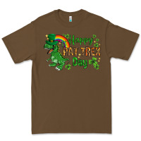 Cacao St. Patrick's Happy Pat T-Rex Day with rainbow Premium Tee - HowdyJamesFarm