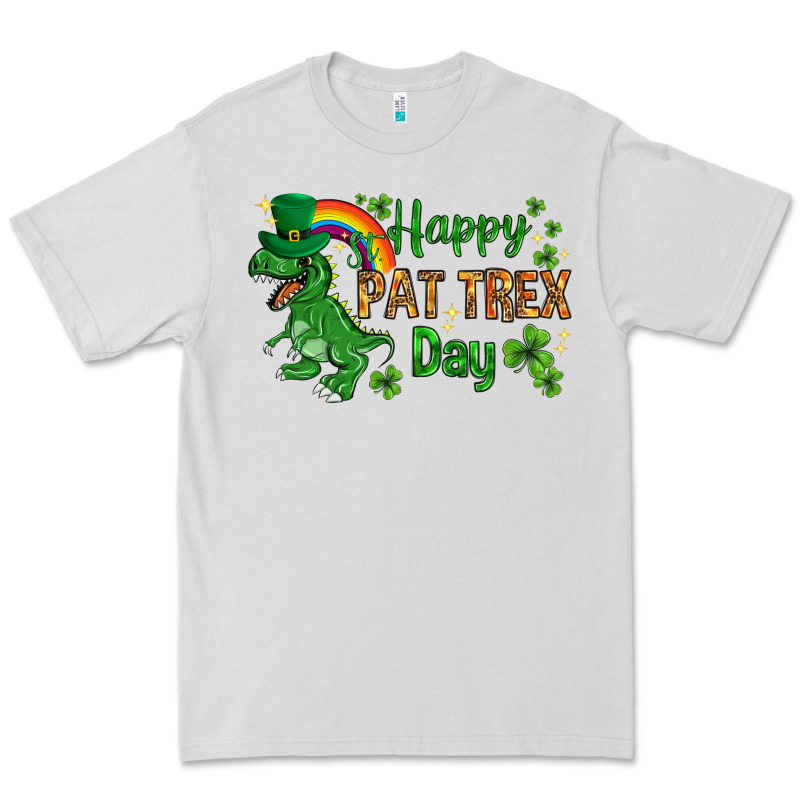 St. Patrick's Happy Pat T-rex Day With Rainbow Premium Tee by HowdyJamesFarm | Teevron