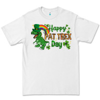 White St. Patrick's Happy Pat T-Rex Day with rainbow Premium Tee - HowdyJamesFarm