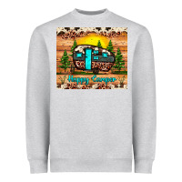 Heather Grey happy camper Heavyweight Sweatshirt - JahusDesignShop