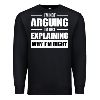Black I'M NOT ARGUING I'M JUST EXPLAINING WHY I'M RIGHT FUNNY Premium Sweatshirt - artisFamous