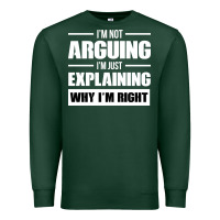 Sports Green I'M NOT ARGUING I'M JUST EXPLAINING WHY I'M RIGHT FUNNY Premium Sweatshirt - artisFamous