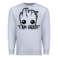 Heather Grey baby groot Premium Sweatshirt - artisFamous