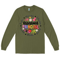 Army Green Principal Assistant Long Sleeve Tee - CowhideDigitalArt