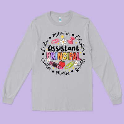 Principal Assistant Long Sleeve Tee Designed By Cowhidedigitalart