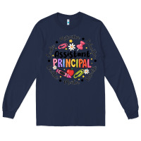Navy Principal Assistant Long Sleeve Tee - CowhideDigitalArt