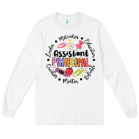White Principal Assistant Long Sleeve Tee - CowhideDigitalArt