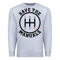 Heather Grey save the manuals (black) Premium Sweatshirt - artisFamous