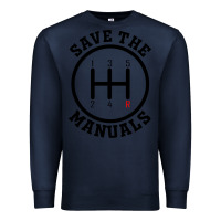 Navy save the manuals (black) Premium Sweatshirt - artisFamous