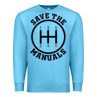 Ocean Blue save the manuals (black) Premium Sweatshirt - artisFamous