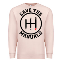 Pale Pink save the manuals (black) Premium Sweatshirt - artisFamous