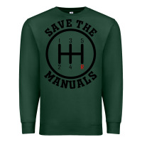 Sports Green save the manuals (black) Premium Sweatshirt - artisFamous