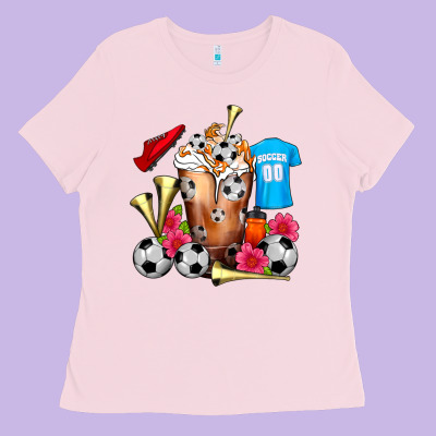 Soccer Cold Drink Frappe Ladies Tee Designed By Fadigitalartstudio