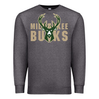 Charcoal Heather Milkwaukee Bucks Premium Sweatshirt - artisFamous