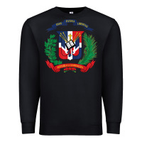 Black dominican republic flag national emblem republica dominicana t shirt Premium Sweatshirt - artisFamous