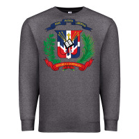 Charcoal Heather dominican republic flag national emblem republica dominicana t shirt Premium Sweatshirt - artisFamous