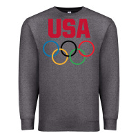 Charcoal Heather Olympic Rings Premium Sweatshirt - artisFamous