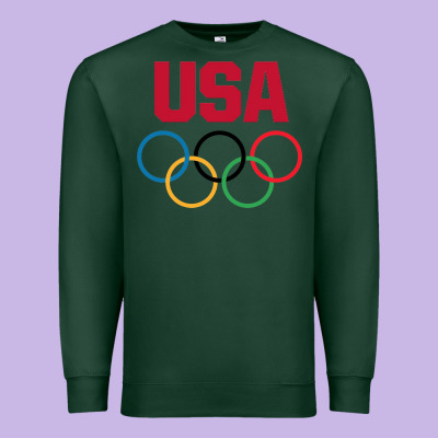Olympic Rings Premium Sweatshirt Designed By Artisfamous