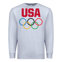 Heather Grey Olympic Rings Premium Sweatshirt - artisFamous