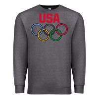 Charcoal Heather Olympic Rings Premium Sweatshirt - artisFamous