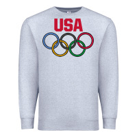 Heather Grey Olympic Rings Premium Sweatshirt - artisFamous