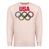 Pale Pink Olympic Rings Premium Sweatshirt - artisFamous