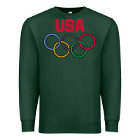 Sports Green Olympic Rings Premium Sweatshirt - artisFamous