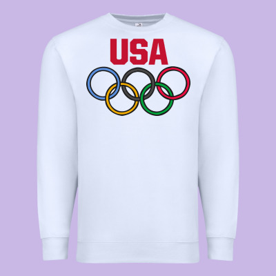 Olympic Rings Premium Sweatshirt Designed By Artisfamous