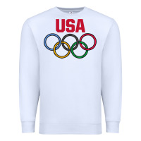 White Olympic Rings Premium Sweatshirt - artisFamous