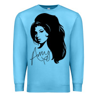 Ocean Blue Amy Winehouse Premium Sweatshirt - artisFamous