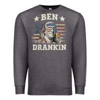 Charcoal Heather Ben Drankin 4th of July Patriotic Funny T-Shirt Premium Sweatshirt - artisFamous