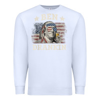 White Ben Drankin 4th of July Patriotic Funny T-Shirt Premium Sweatshirt - artisFamous