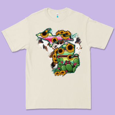 Cowhide Michigan Map Premium Tee Designed By Ranaportraitstore