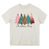 Cream christmas trees Heavy Core Tee - CowGirlArtShop