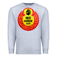 Heather Grey red horse Premium Sweatshirt - artisFamous