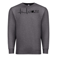Charcoal Heather house music heartbeat Premium Sweatshirt - artisFamous